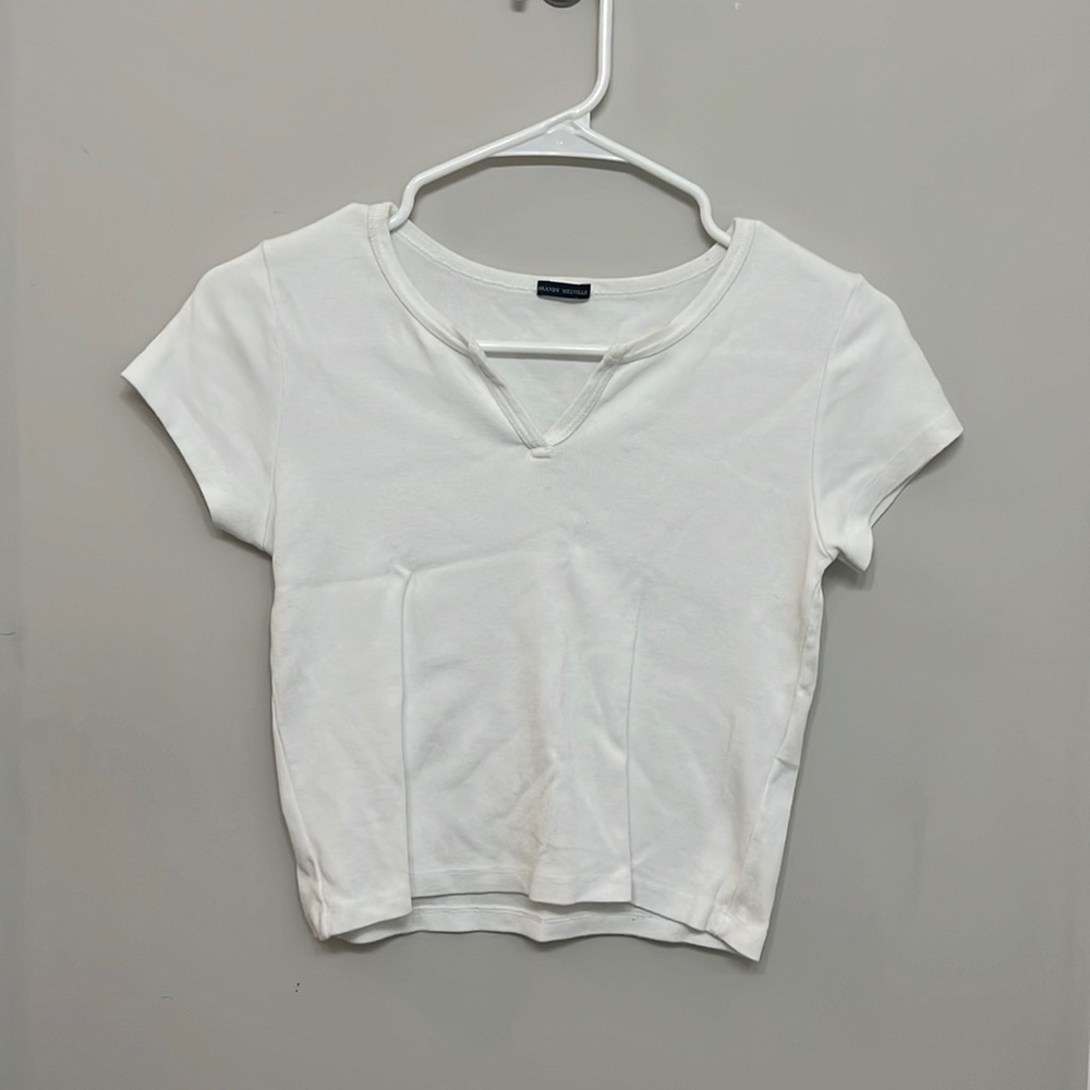 Brandy Melville white cropped shirt